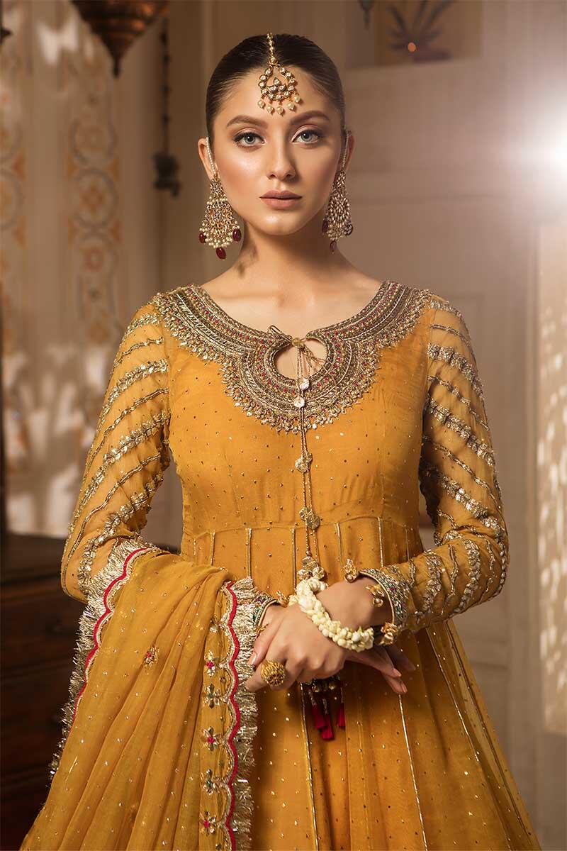 Maria b store mehndi dresses 2018