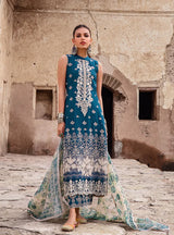 Zainab Chottani Embroidered Chikankari Suits Unstitched 3 Piece ZC22CK Azal 1A - Luxury Collection