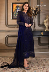 The Iqra & Minal Edit by Asim Jofa Embroidered Chiffon Suits Unstitched 3 Piece AJIM-04 - Luxury Collection