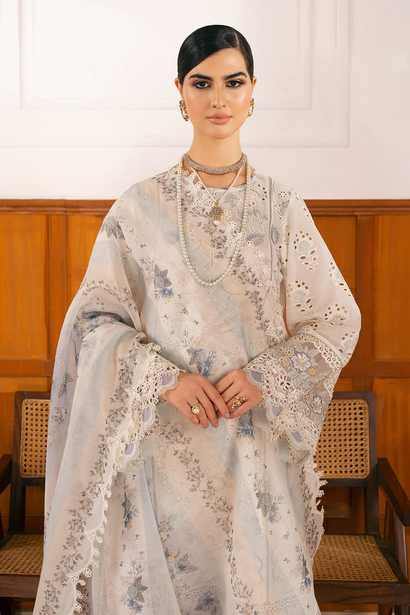 Baroque Embroidered Lawn Suits Unstitched 3 Piece BQ23ES BQU-SL11-D01 - Summer Collection