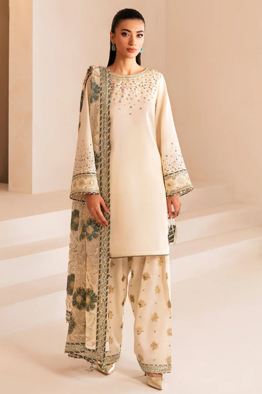 Jazmine Luxury Premium Embroidered Unstitched 3 Pc Raw Silk UR-7039