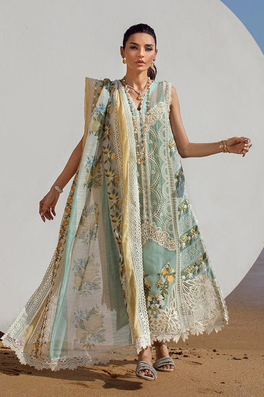 Crimson Sicilian Summer AQUA Chikankari Lawn Unstitched 3 Pieces