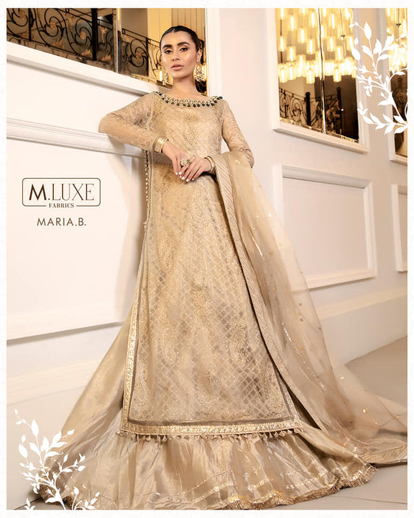 MARIA.B UNSTITCHED Suit Golden ML-108-A  HERITAGE EDITION’23