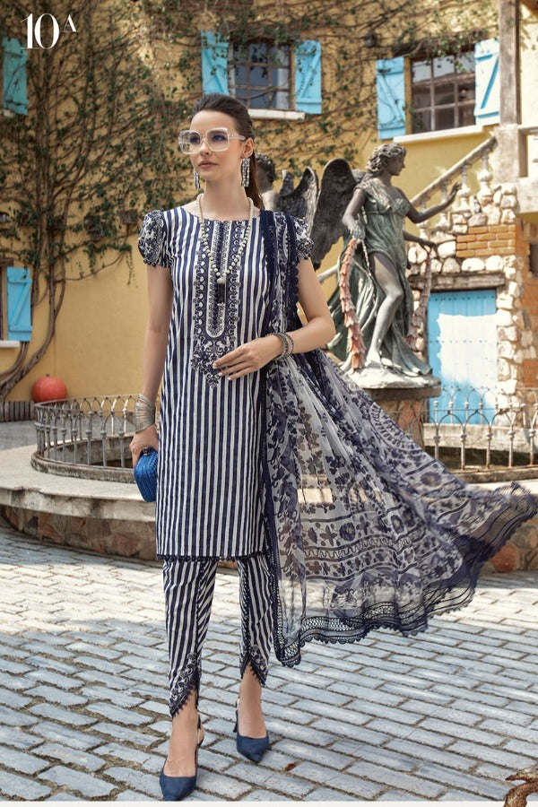 M Prints By Maria B Embroidered Lawn Suits Unstitched 3 Piece MB23MPE 10A - Eid Collection