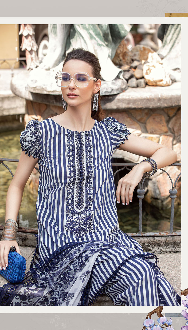 M Prints By Maria B Embroidered Lawn Suits Unstitched 3 Piece MB23MPE 10A - Eid Collection