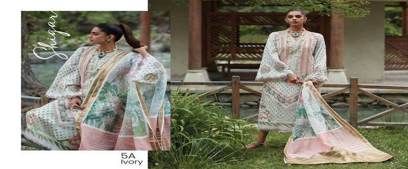 Adan's Libas Zaire Luxury Lawn Eid Collection 3 Pieces Unstitched - Mischska