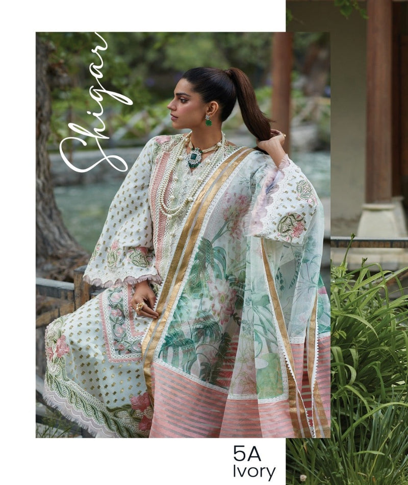 Adan's Libas Zaire Luxury Lawn Eid Collection 3 Pieces Unstitched - Mischska