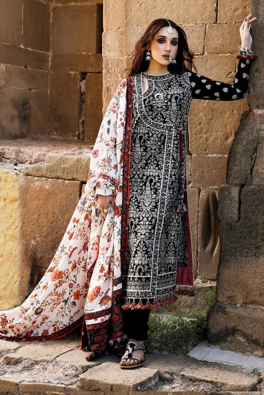 Hussain Rehar Embroidered Karandi Unstitched 3Pc Suit - Vanta