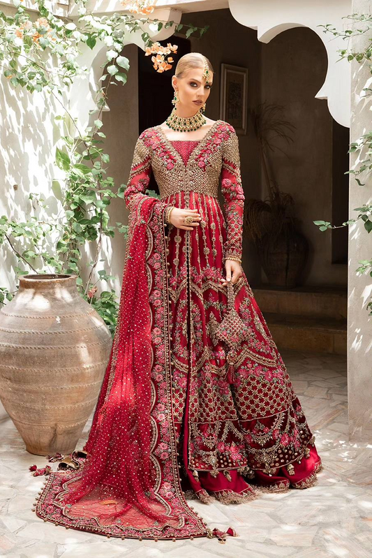 Maria.B Wedding Festive Hand Made Net Embroidered Unstitched Collection EX-155 Shanaar