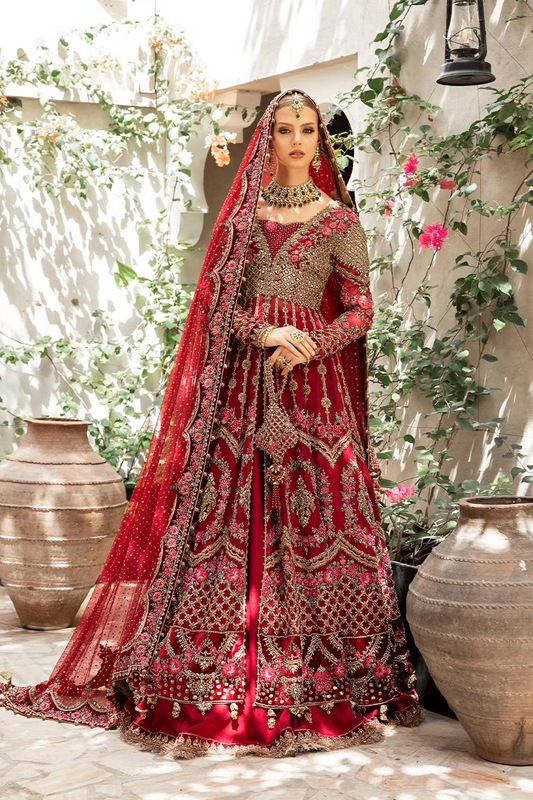 Maria.B Wedding Festive Hand Made Net Embroidered Unstitched Collection EX-155 Shanaar