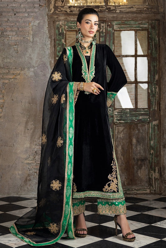 Zainab Chottani Embroidered 9000 Micro Velvet Unstitched 3Pc Suit D-01 VANYA