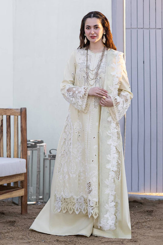 Qalamkar Sahil Kinare Luxury Lawn Embroidered Unstitched 3 Piece  - FP-01 Jana