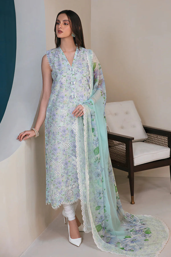 Baroque Luxury Stitched Embroidered Lawn 3 Pieces UF-357 STITCHED Collection