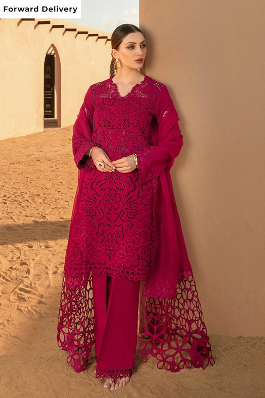 Rang Rasiya Premium Embroidered Lawn 3Pc Unstitched Suit D-10 RAMEEN