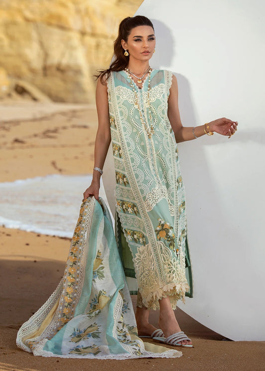 Crimson Sicilian Summer AQUA Chikankari Lawn Unstitched 3 Pieces