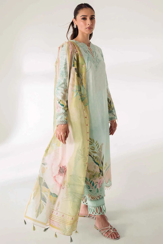 Qalamkar Luxury Lawn Embroidered Unstitched 3 Piece Ar-04 Nella