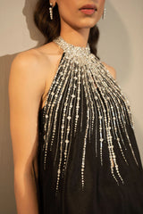 Lulusar Studio Party Wear Raw Silk Unstitched Black Crystal