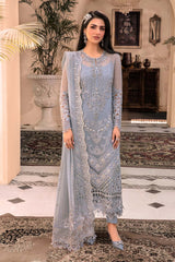 MARIA.B Mbroidered Heritage Collection 3 Pieces Unstitched – Ice Blue BD-03