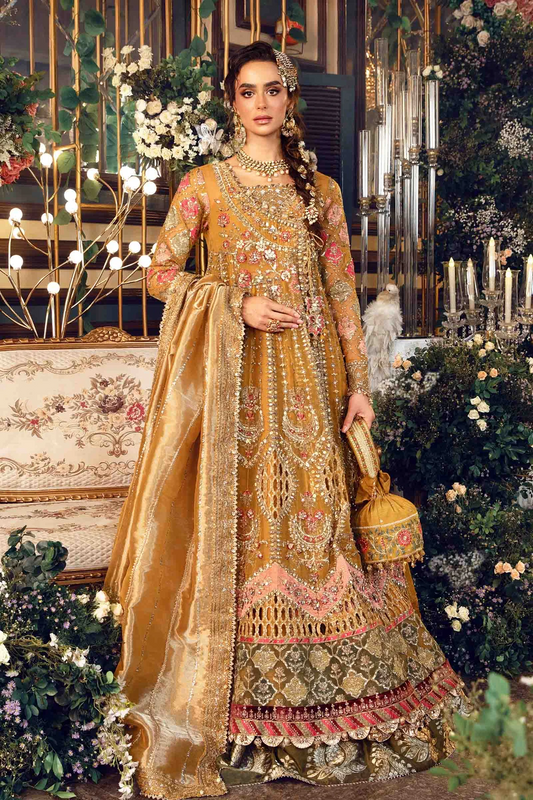 Maria.B Mbroidered Organza Hand Embroidered Unstitched 3 Piece Suit BD-2907