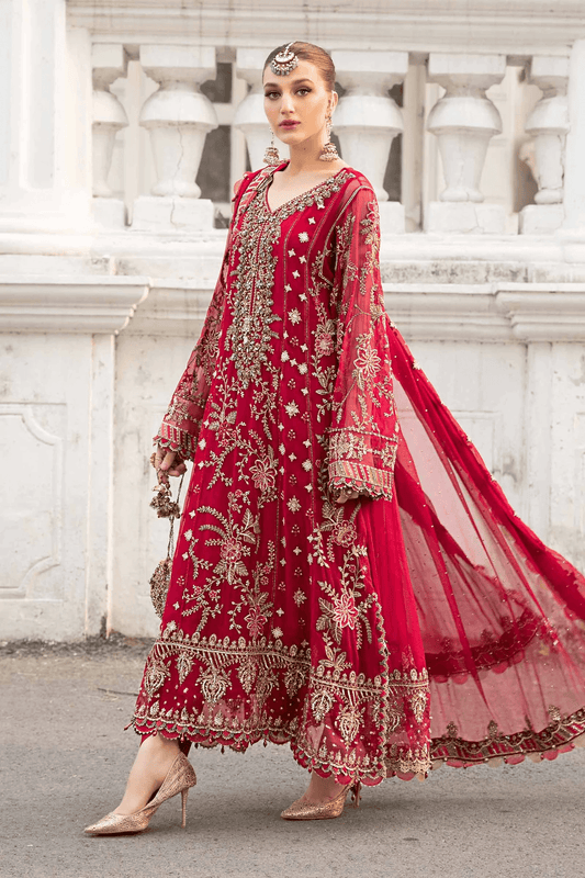 Maria.B Luxury Unstitched Embroidered 3 Pc Chiffon Suit MPC-24-107