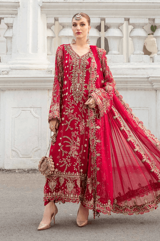 Maria.B Luxury Unstitched Embroidered 3 Pc Chiffon Suit MPC-24-107