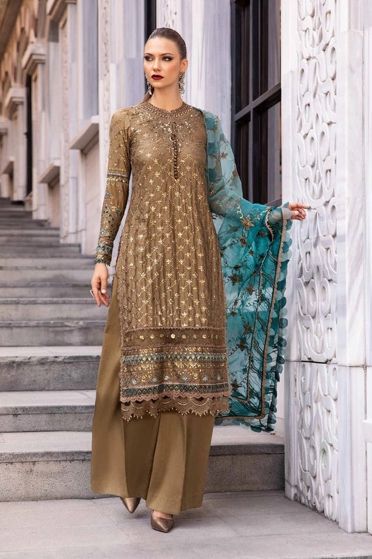 Maria.B Unstitched Embroidered Cotton Satin 3 Pieces Suit CST-808