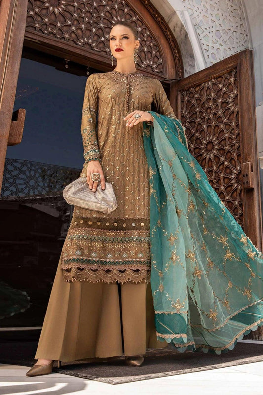 Maria.B Unstitched Embroidered Cotton Satin 3 Pieces Suit CST-808