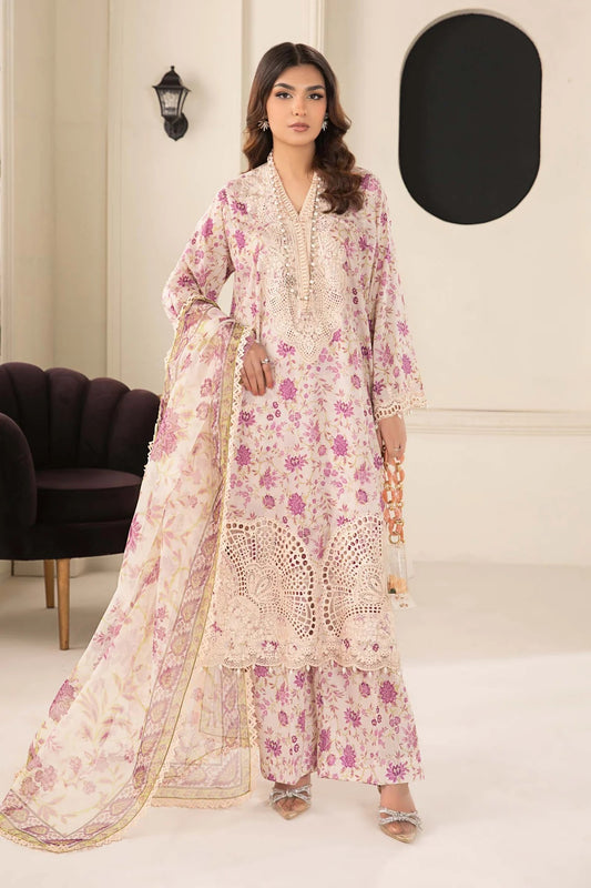 Maria.B Luxury Eid Lawn Embroidered 3 Piece Unstitched DW-EF24-108