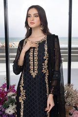 Luxe By Azure Embroidered 3 Pieces Unstitched Luxury Chiffon Suit AZ-109 Flint Fantasy