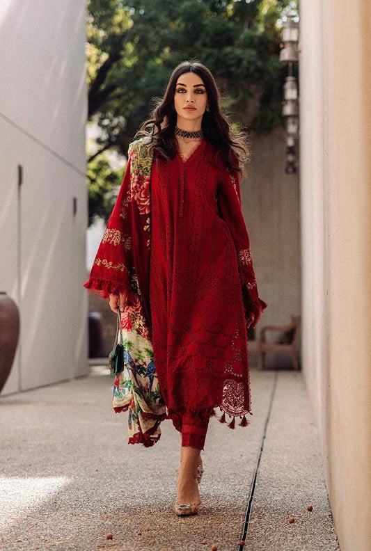 Saira Rizwan Luxury Lawn Embroidered Chiken Kari Collection Roise SR-05