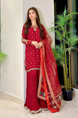 Maria.B Luxury Formals Raw Silk Collection unstitched 3 Pieces MB F-08