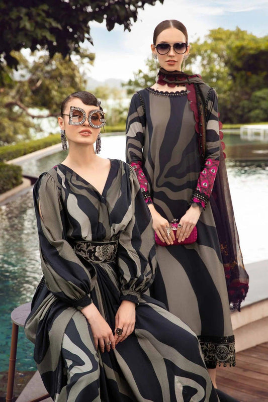 Maria.B MPrints Luxury 3 Pieces Unstitched Lawn MPT 1906 B Black