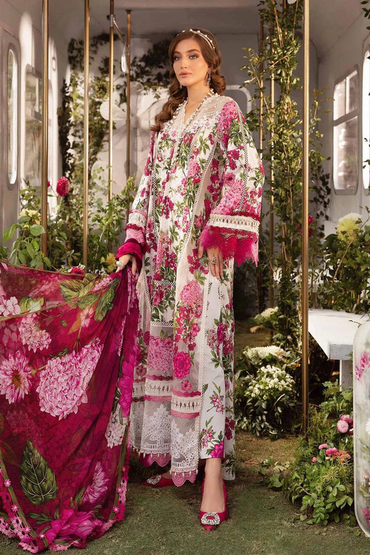 Maria.B Lawn Embroidered Unstitched 3 Pieces MPrints MPT-2102-A