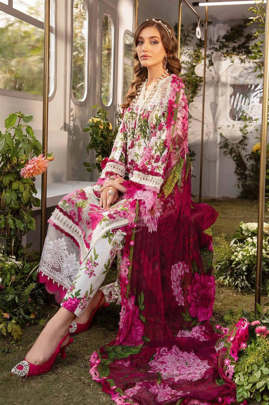 Maria.B Lawn Embroidered Unstitched 3 Pieces MPrints MPT-2102-A