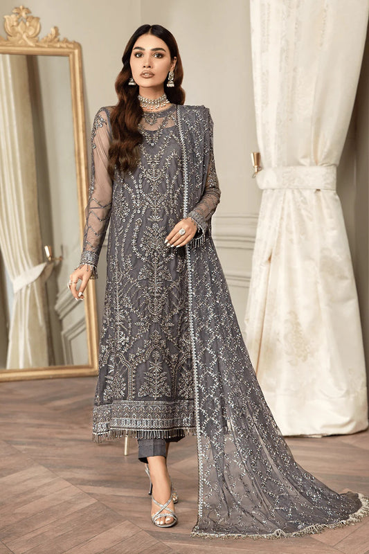 ZARIF Mehroze Festive Formals Unstitched 3 Pc Suit ZMF-07 STORM GREY