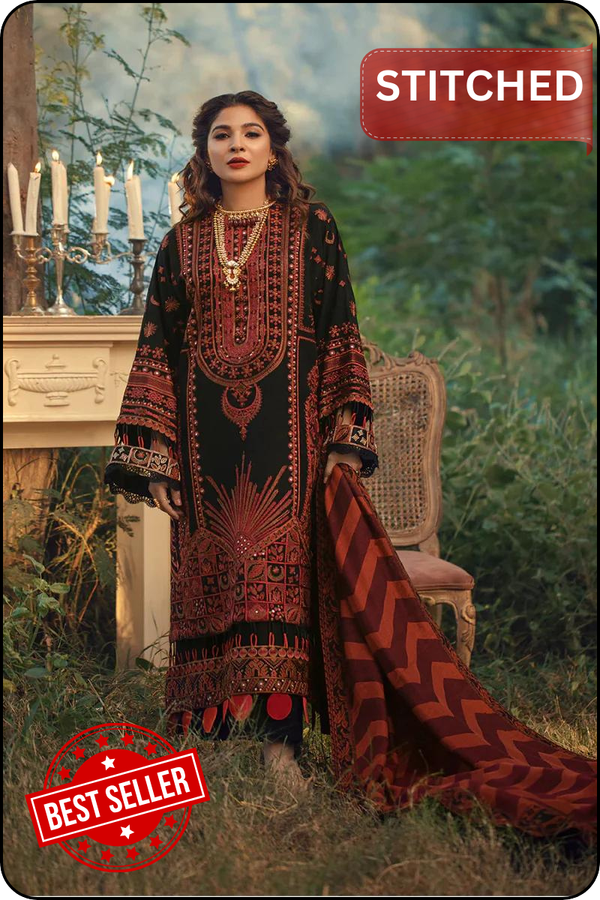 Maryam Hussain Luxury STITCHED Lawn Embroidered Collection 3 Pieces STITCHED Napoli