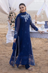 Luxe By Azure Embroidered Suits Unstitched 3 Piece Chiffon AS-107 Sapphire Sun