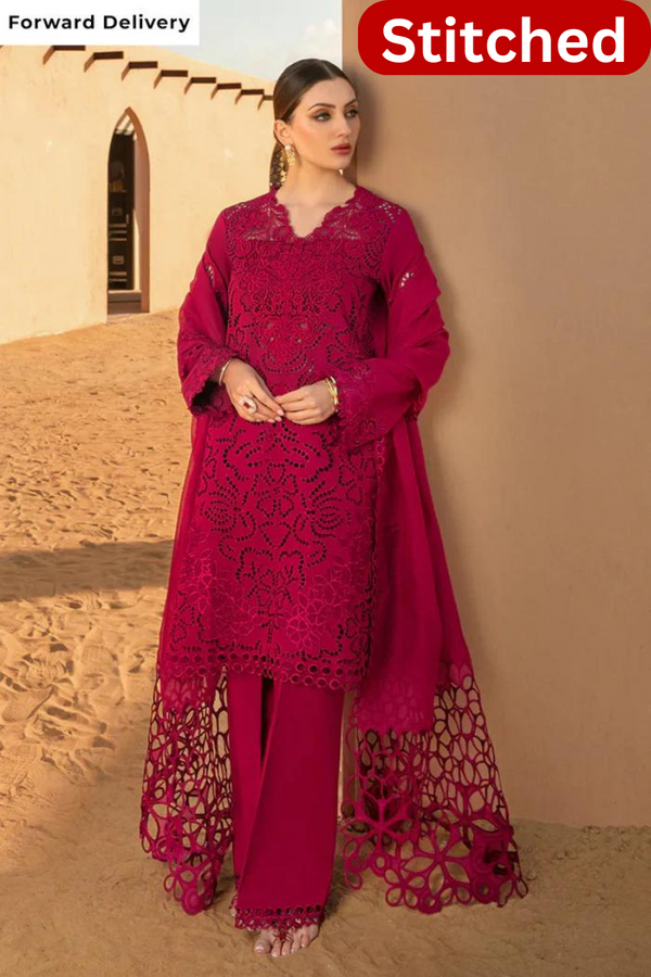 Rang Rasiya Premium Embroidered Lawn 3Pc UNSTITCHED Suit D-10 RAMEEN STITCHED