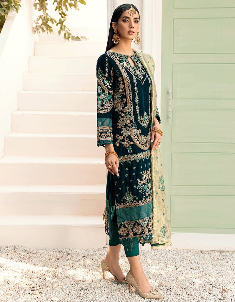 Emaan Adeel Makhmal Unstitched Luxury Velvet 3Pc Suit MK-302