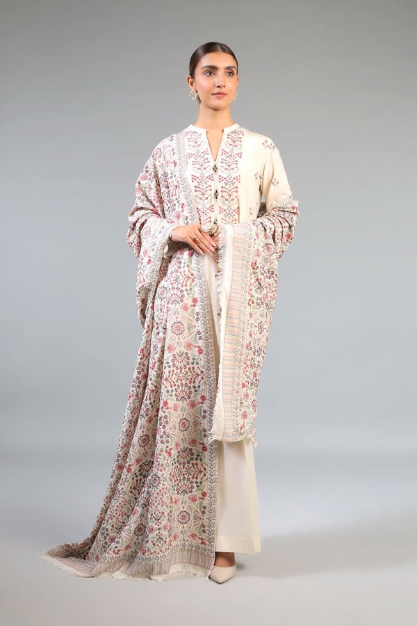 Bareeze Winter Karandi Suits 3 Pieces Unstitched With Shawl Duppatta Hanging Garden-1