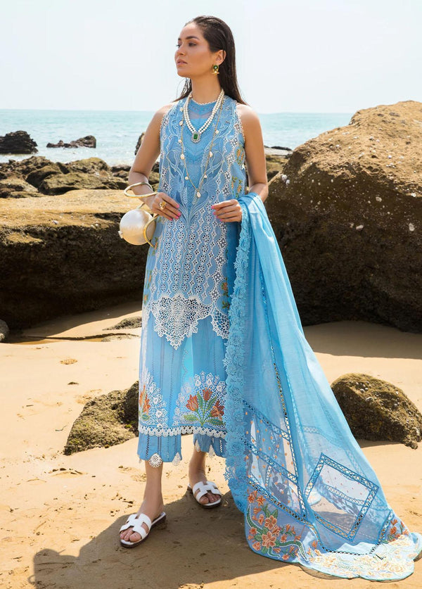 Crimson Embroidered Lawn Suits Unstitched 3 Piece Spring Blooms D3A - Luxury Collection