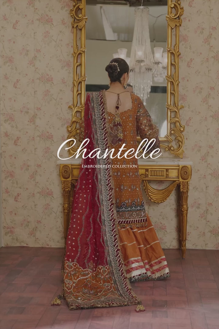 Baroque Chantelle Embroidered Zari Net Unstitched 3Pc Suit CH-13-01