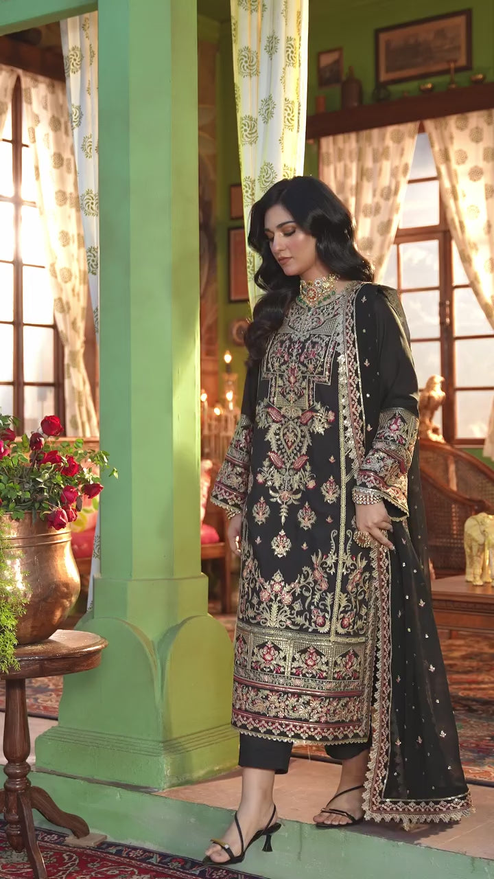 Asim Jofa Luxury Chiffon Unstitched Embroidered Collection AJLP-09 Twisted