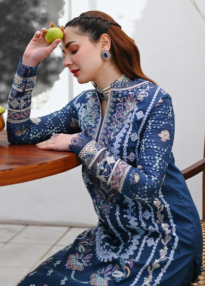 Sahil by Qalamkar Embroidered Lawn Suits Unstitched 3 Piece QLM-06 Kiral - Luxury Collection