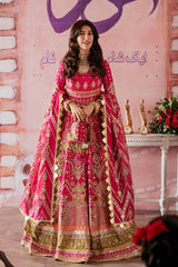 Zarlish by Mohsin Naveed Ranjha Embroidered Raw Silk Suits Unstitched 3 Piece ZWU22-09 Musarrat Nazir - Festive Collection