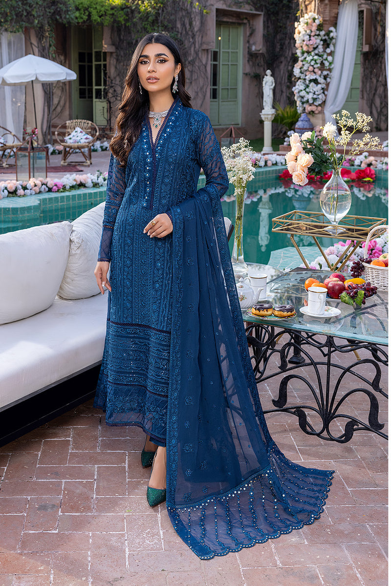 AZURE Embroidered 3 PC Chiffon Drizzling Snow