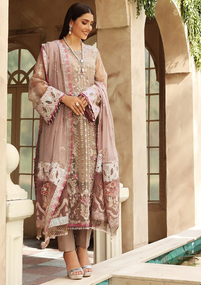 Elaf Embroidered Organza Suits Unstitched 3 Piece EPC-04 Roseate - Luxury Collection