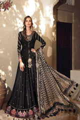 Sateen By Maria.B Embroidered Raw Silk Satin Suits Unstitched 3 Piece MB D6 - Luxury Collection